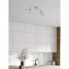 LED Deckenstrahler 2-flammig dimmbar, Chrom mit Rauchglas, Breite 40cm