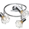 LED Deckenstrahler 3-flammig, Gitter Silber Chrom Industrial, Ø 25cm