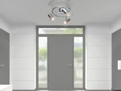 LED Deckenstrahler 3-flammig, Gitter Silber Chrom Industrial, Ø 25cm