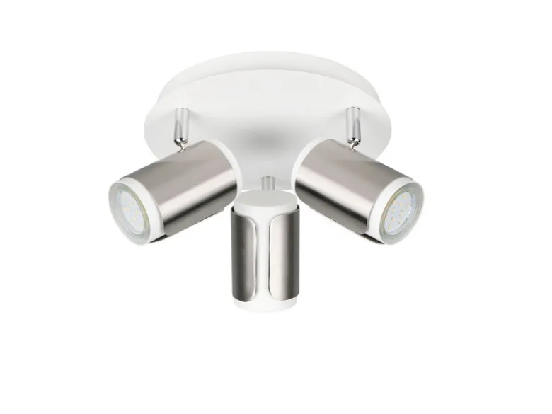 LED Deckenstrahler 3-flammig Metall Weiß / Silber, rund Ø 30cm
