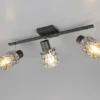 LED Deckenstrahler 3-flammig mit Rauchglas Lampenschirmen, Breite 55cm