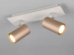 LED Deckenstrahler 2flammig Metall Coffee / Hellgrau, Breite 30cm