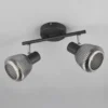 LED Deckenstrahler 2-flammig mit Glasschirmen Chrom bedampft, Breite 29cm