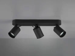 LED Deckenstrahler 3-flammig Metallschirm Schwarz, Breite 41cm