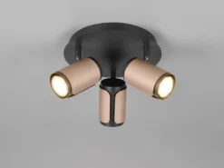 LED Deckenstrahler 3-flammig Metall Schwarz / Coffee, rund Ø 30cm