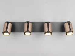 LED Deckenstrahler 4-flammig Metall Schwarz / Coffee, Breite 60cm