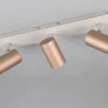 LED Deckenstrahler 3flammig Metall Coffee / Hellgrau, Breite 48cm