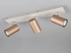 LED Deckenstrahler 3flammig Metall Coffee / Hellgrau, Breite 48cm