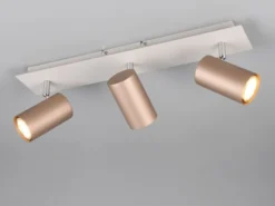 LED Deckenstrahler 3flammig Metall Coffee / Hellgrau, Breite 48cm