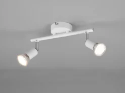 LED Deckenstrahler 2-flammig Metall Weiß, Breite 25cm
