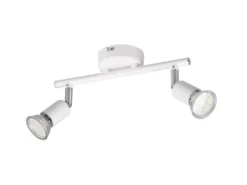LED Deckenstrahler 2-flammig Metall Weiß, Breite 25cm