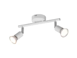 LED Deckenstrahler 2-flammig Metall Weiß, Breite 25cm