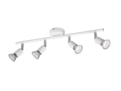 LED Deckenstrahler 4-flammig Metall Weiß, Breite 50cm