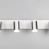 LED Deckenstrahler 4-flammig Metall Weiß / Silber, Breite 60cm