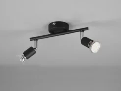 LED Deckenstrahler 2-flammig Metall Schwarz, Breite 25cm