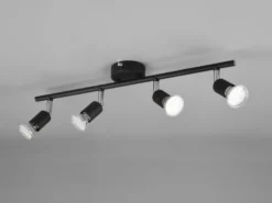 LED Deckenstrahler 4-flammig Metall Schwarz, Breite 50cm