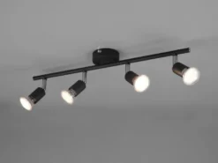 LED Deckenstrahler 4-flammig Metall Schwarz, Breite 50cm