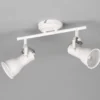 LED Deckenstrahler 2-flammig, Vintage Metallschirme Weiß, Breite 30cm