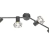 LED Deckenstrahler Grau 4-flammig, Gitterlampe schwenkbar, Breite 60cm