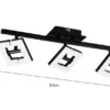 LED Deckenstrahler in Schwarz / Weiß, Spots geteilt, Breite 51cm