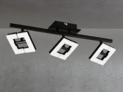 LED Deckenstrahler in Schwarz / Weiß, Spots geteilt, Breite 51cm