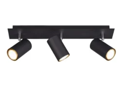 LED Deckenstrahler Metall Schwarz 3-flammig, Breite 48cm