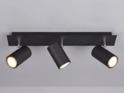 LED Deckenstrahler Metall Schwarz 3-flammig, Breite 48cm