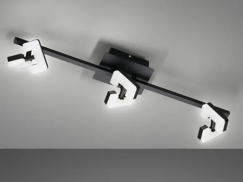 LED Deckenstrahler RAY Schwarz 3-flammig, Breite 60cm