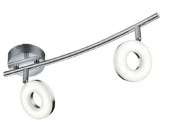 LED Deckenstrahler RENNES 2-flammig Metall Silber Chrom, Breite 40cm