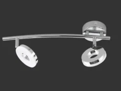 LED Deckenstrahler RENNES 2-flammig Metall Silber Chrom, Breite 40cm