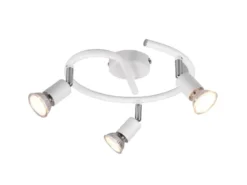 LED Deckenstrahler Rondell 3-flammig Metall Weiß, Ø 26cm