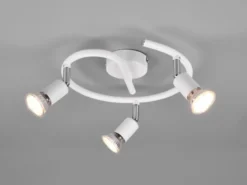 LED Deckenstrahler Rondell 3-flammig Metall Weiß, Ø 26cm
