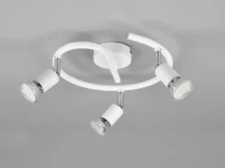 LED Deckenstrahler Rondell 3-flammig Metall Weiß, Ø 26cm
