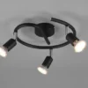 LED Deckenstrahler Rondell 3-flammig Schwarz, Ø 26cm