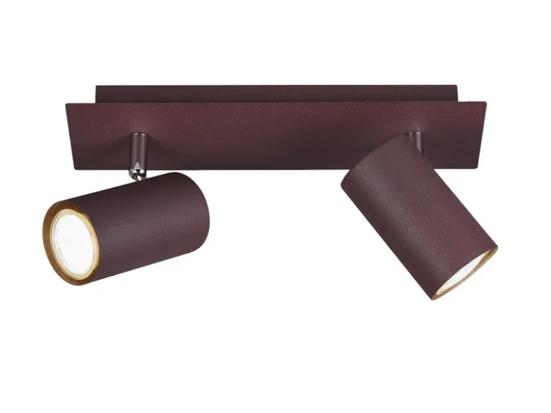LED Deckenstrahler Rostfarben 2-flammig, Breite 30cm