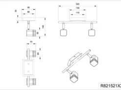 LED Deckenstrahler ROUBAIX 2-flammig Weiß matt, Breite 34cm