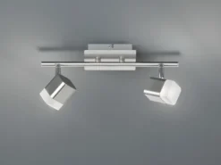 LED Deckenstrahler ROUBAIX 2-flammig Silber matt, Breite 34cm