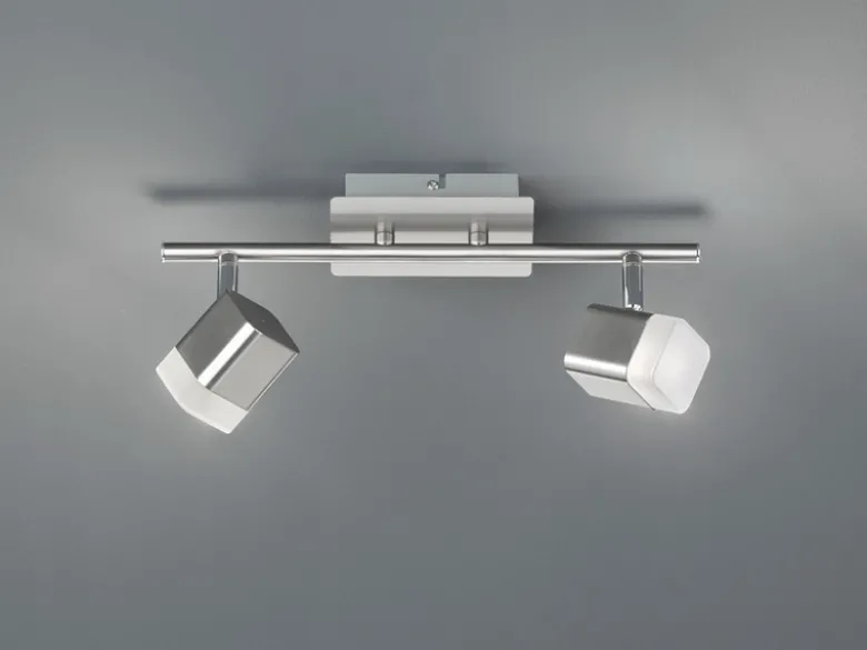 LED Deckenstrahler ROUBAIX 2-flammig Silber matt, Breite 34cm