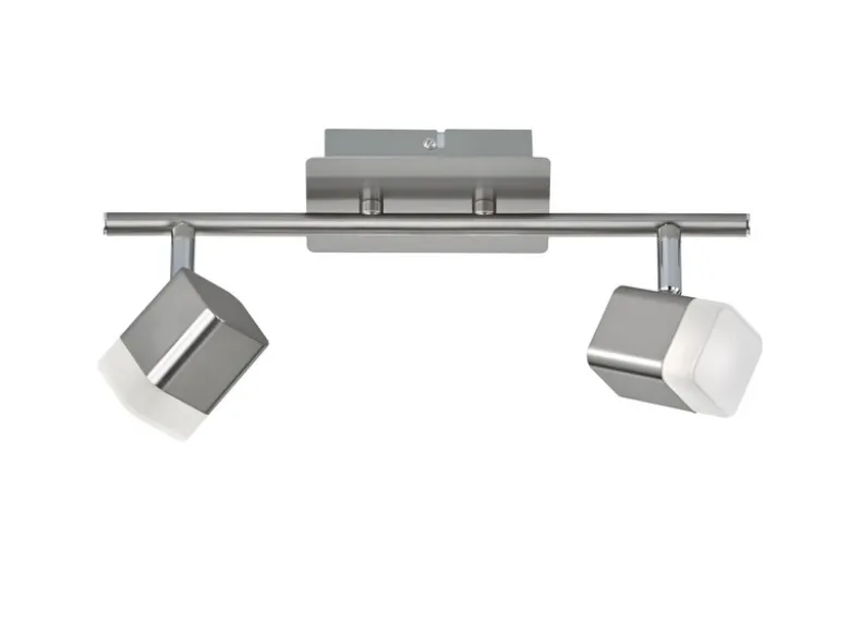 LED Deckenstrahler ROUBAIX 2-flammig Silber matt, Breite 34cm