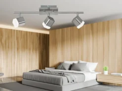 LED Deckenstrahler ROUBAIX 3-flammig Silber matt, Breite 48cm