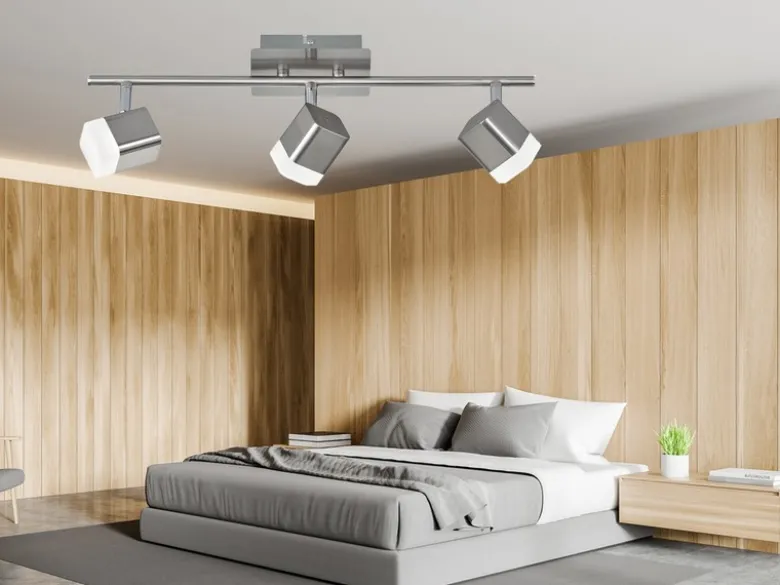 LED Deckenstrahler ROUBAIX 3-flammig Silber matt, Breite 48cm