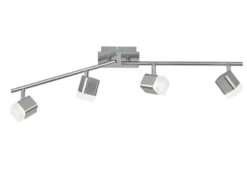 LED Deckenstrahler ROUBAIX 4-flammig Silber matt, Breite 78cm