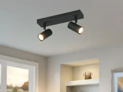 LED Deckenstrahler Schwarz 2-flammig, Breite 26cm