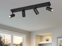 LED Deckenstrahler Schwarz 4-flammig, Breite 56cm