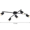 LED Deckenstrahler Schwarz 5-flammig, verstellbare Spots, Breite 77,5cm