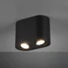 LED Deckenstrahler Schwarz 2-flammig Spots schwenkbar, Breite 17cm