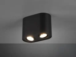 LED Deckenstrahler Schwarz 2-flammig Spots schwenkbar, Breite 17cm
