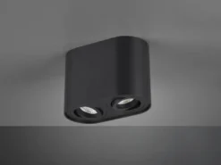 LED Deckenstrahler Schwarz 2-flammig Spots schwenkbar, Breite 17cm