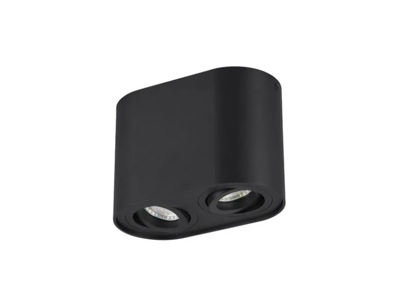 LED Deckenstrahler Schwarz 2-flammig Spots schwenkbar, Breite 17cm