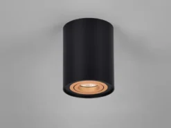 LED Deckenstrahler Schwarz-Gold mit schwenkbarem Spot, Ø 9,6cm